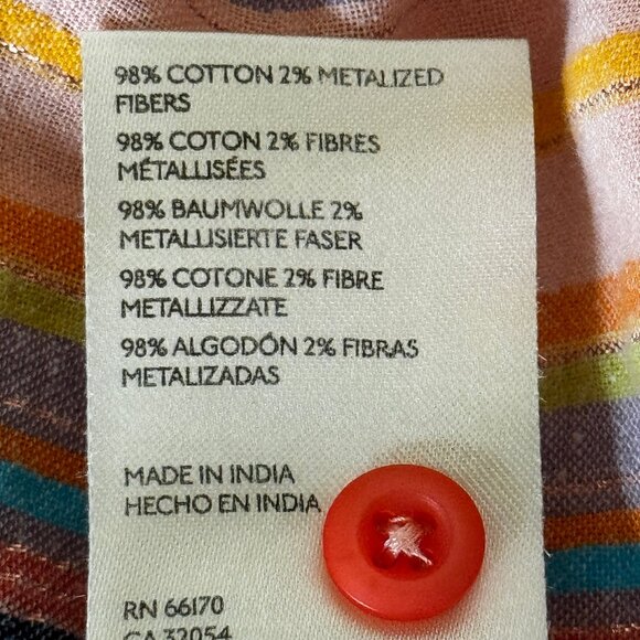 LIke New Anthropologie PILCRO Multicolor Stripes Button Down Shirt Size … - Picture 10 of 12